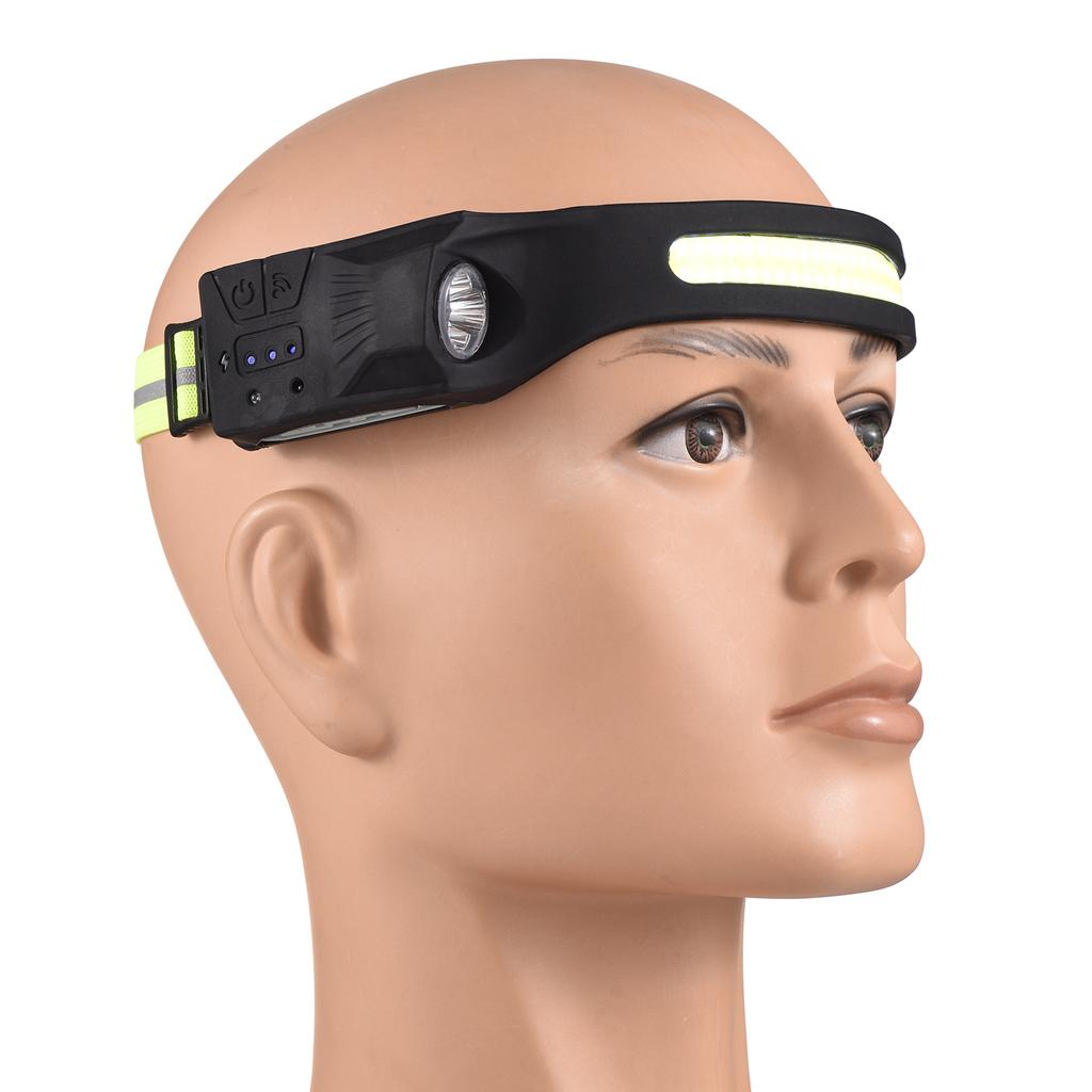 2 stk LED-hodelykt med bevegelsessensor USB oppladbar LED-hodelykt Lommelykt med 7 moduser