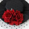 Women Retro Elegant Rose Net Yarn Little Hat Headdress Hair Ornaments for Wedding Banquet