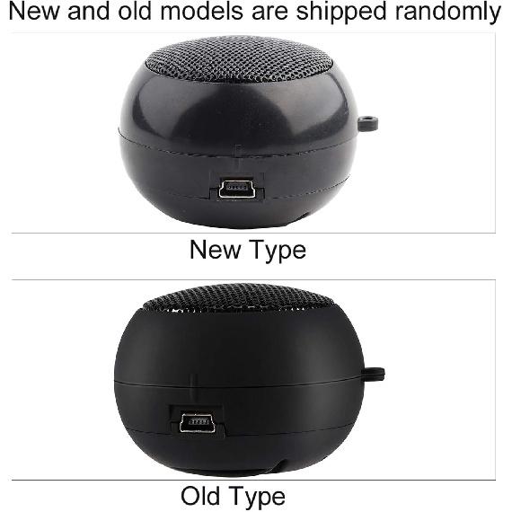 Mini Speaker, Retractable Speaker with USB Charging Cable, 3.5mm Audio Interface Portable Speaker for MP3, MP4, MP5, Mobile Phones, Computers(Black,