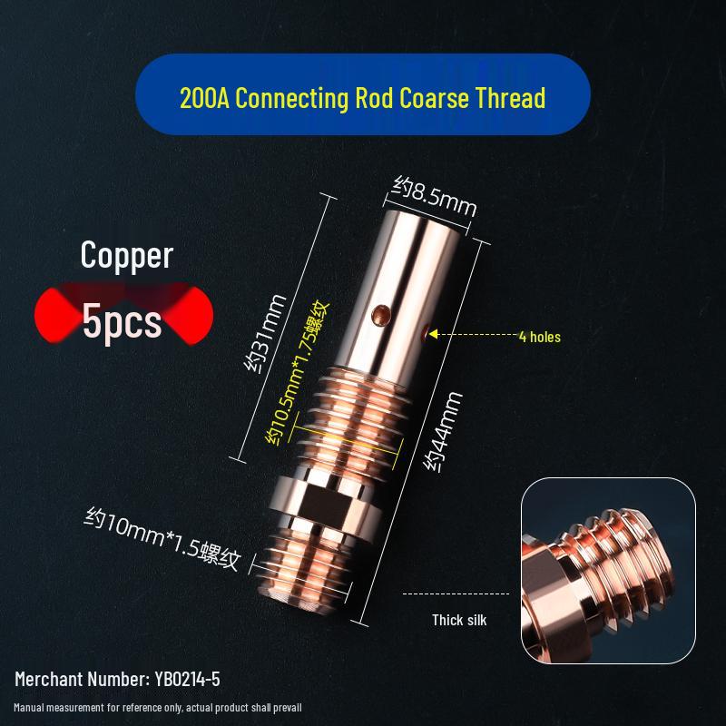 Purple Copper 500A Welding Gun Conductive Tip Holder, Gas Shielded 200A/350A MIG Accessories