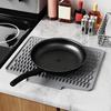 Silicone Drain Mat Nordic Style Heat-Resistant Rectangular Shape Sloped Design Non-slip Dish Drying Mat Kitchen Accessory