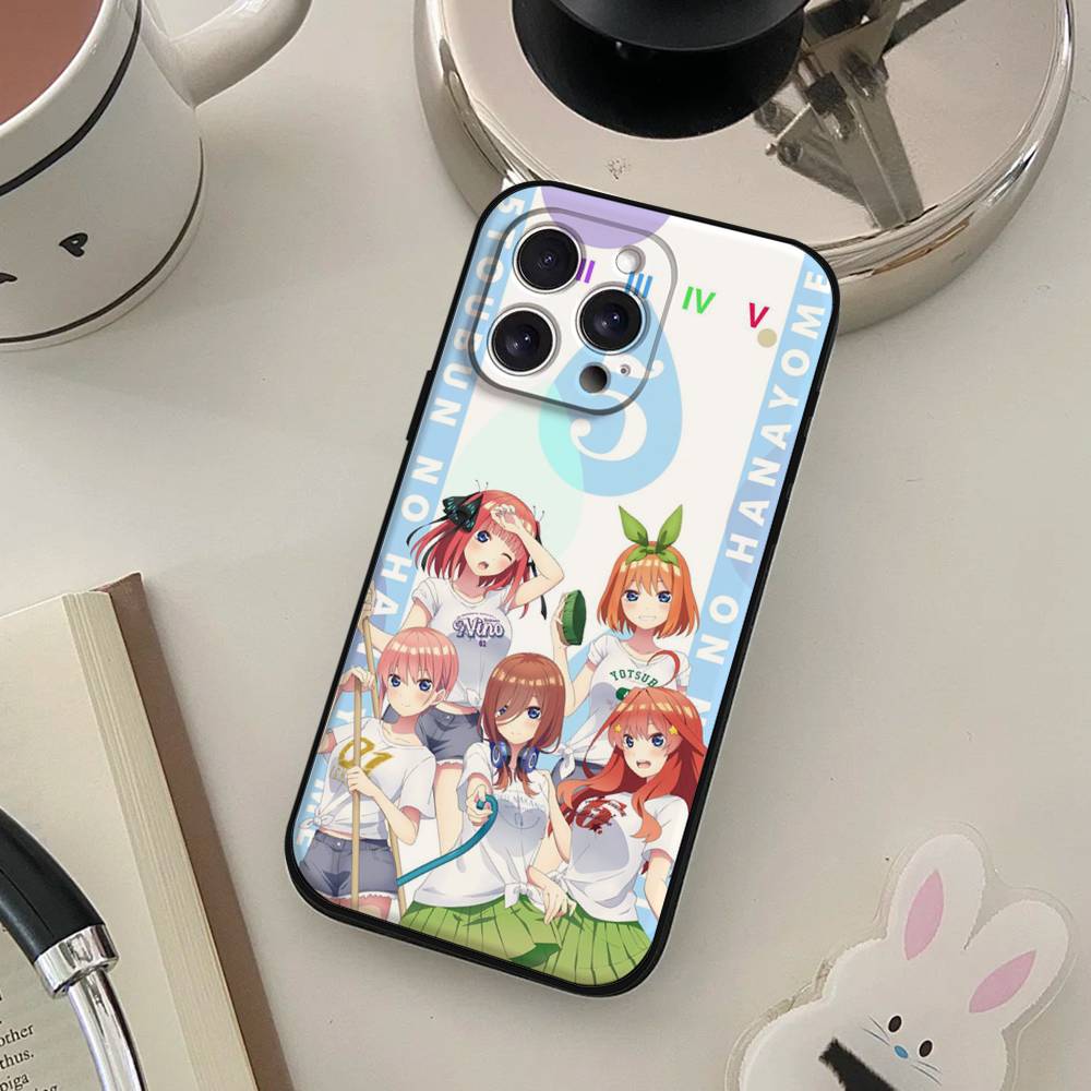 Anime The Quintessential Quintuplets Telefoonhoesje Voor IPhone 17 16 15 14 13 12 11 X XR XS Plus Pro Max Mini Zacht Zwart Hoesje iPhone12PRO