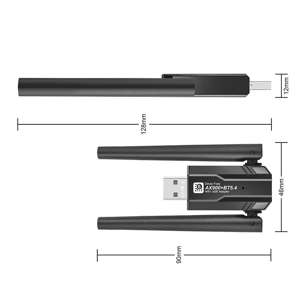 USB WiFi Adapter 5G&2.4G 5dBi Antenna Bluetooth 5.4 Adapter for PC Computer Windows USB Ethernet Network Card WiFi Dongle