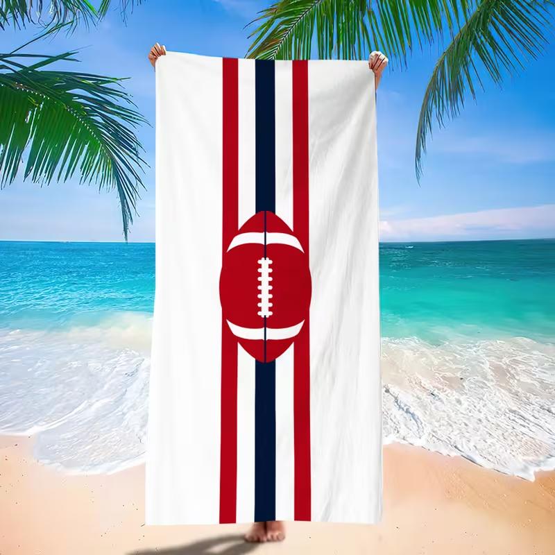 Red Cherry Blue White Stripe Beach Towel Sand Free Quick Dry Cute Fruit Beach Blanket for Camping Summer Vacation Beach