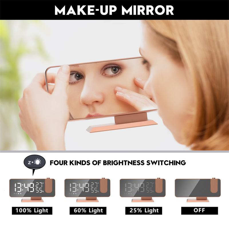 Alarm Clock Multifunctional Electronic Digital Clock Luminous Alarm Clock Radio Projection Clock DC5V Power Supply