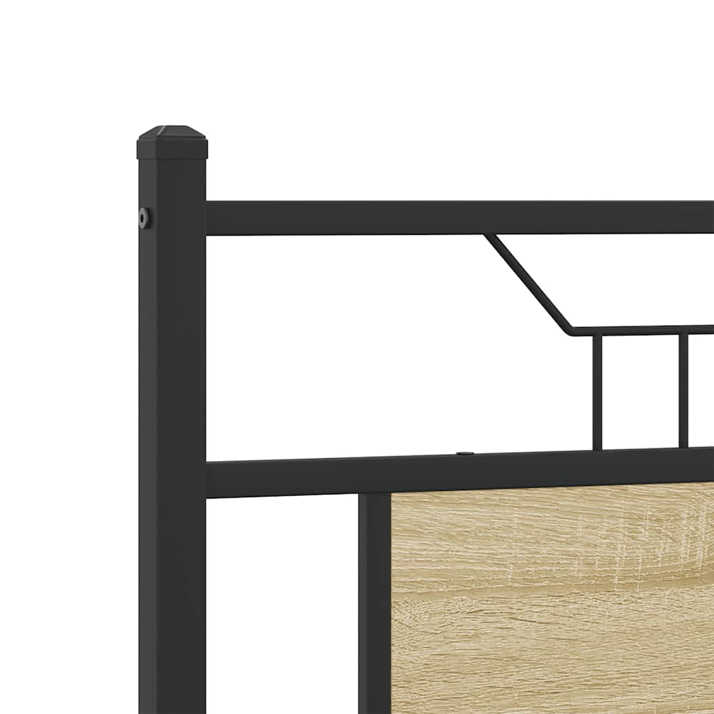 Bed Frame without Mattress Sonoma Oak Finish 150 x 200 cm Wood Based Material