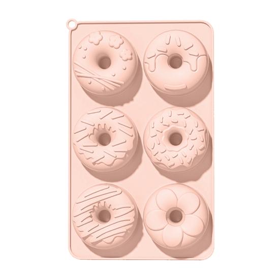 6-Cavities Silicone Donut Mold Easy Release Food Grade DIY Round Doughnut Cake Chocolate Baking Mold Kitchen Supplies