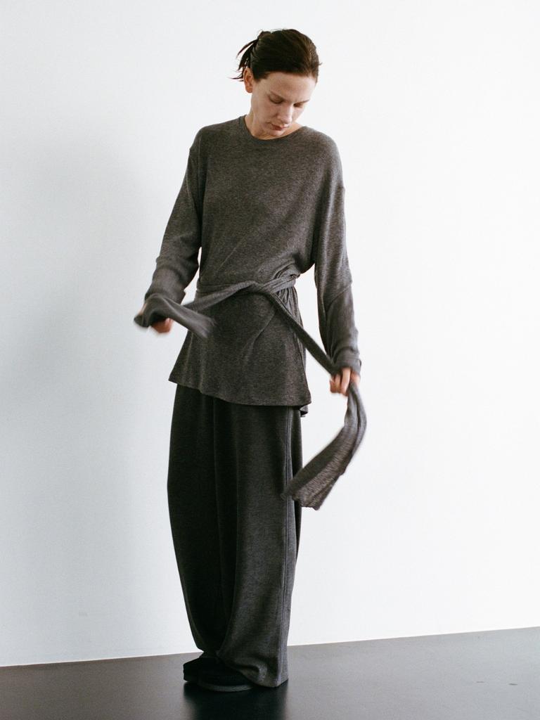 Text Room Soft Knit Pants_Charcoal