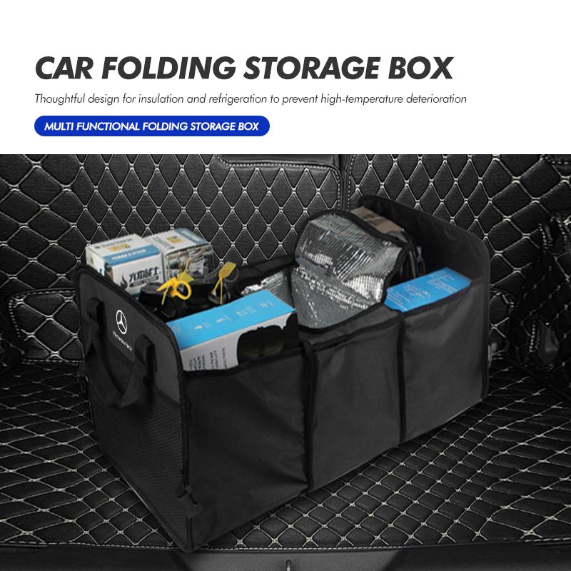 Car Trunk Collapsible Multi-Compartment Organizers Foldable For Mercedes Benz W211 W124 W176 W177 C180 C200 C260 C300 GLC CLE BV4