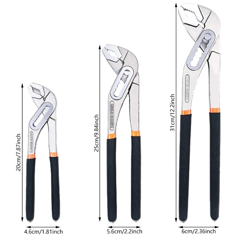 8/10/12inch Water Pump Pliers Multifunctional Plumbing Pliers Adjustable Open Pipe Pliers Home Maintenance Tool