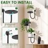 3Pcs Wall Mounted Flowerpot Holder Metal Planter Hook Bonsai Hanging Basket Planter Pot Stand Indoor Outdoor Gardening Decor