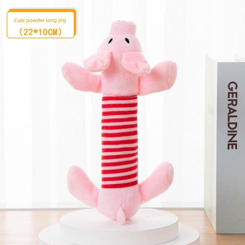 

Dog Toy Vocalization Bite-Resistant Molar Stuffed Wild Goose Teddy Bichon Interactive Tug-of-War Self-Hi Relieving Stuffy Pet Supplies Pink Piglet