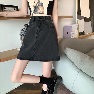 Summer High-waisted Denim Half-body Skirt Tide Women's Thin Package Hip A Word Short Skirt