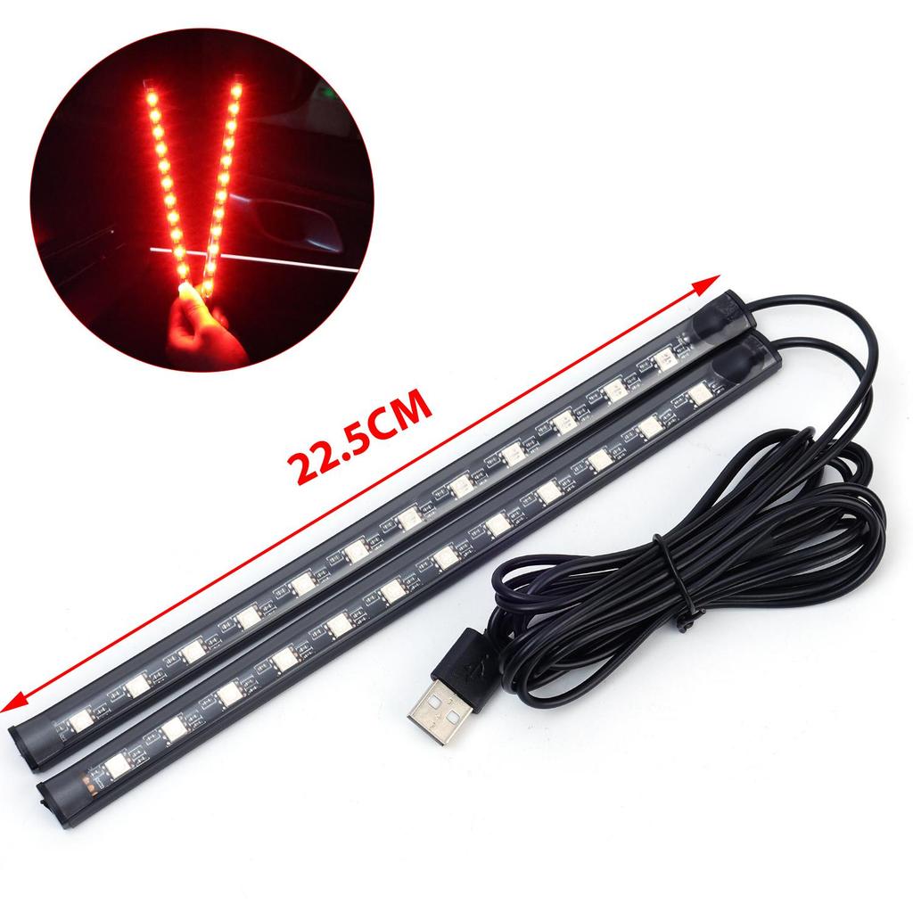 USB Auto Ambientebeleuchtung 1-zu-2 Mehrfarbige LED Innenraum Stimmungslicht Kit für Fußraum Armaturenbrett Plug Play Dekorative Beleuchtung für SUV