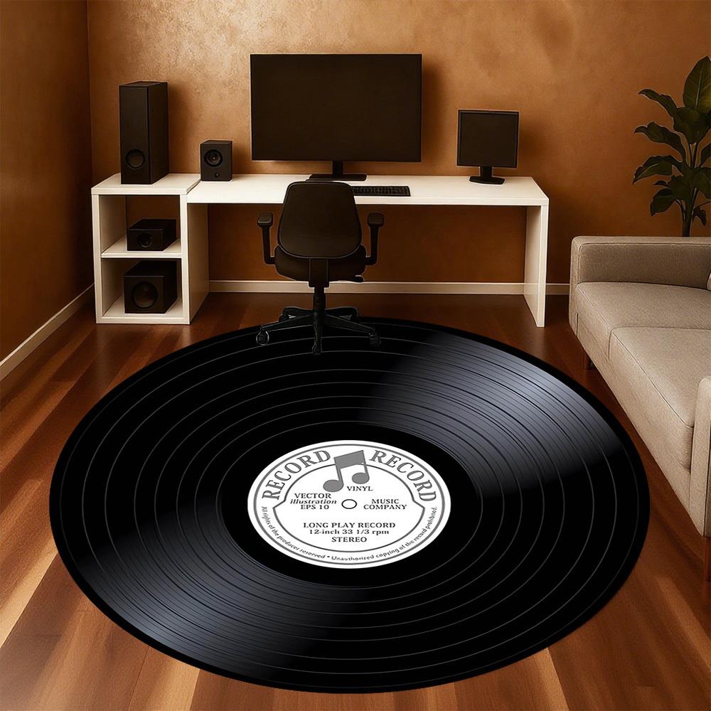 1 szt. Mata na krzesło okrągła winylowa Mata podłogowa - Antypoślizgowa, Mata podłogowa do biura, sypialni, wystroju domu Prezent świąteczny p0811159