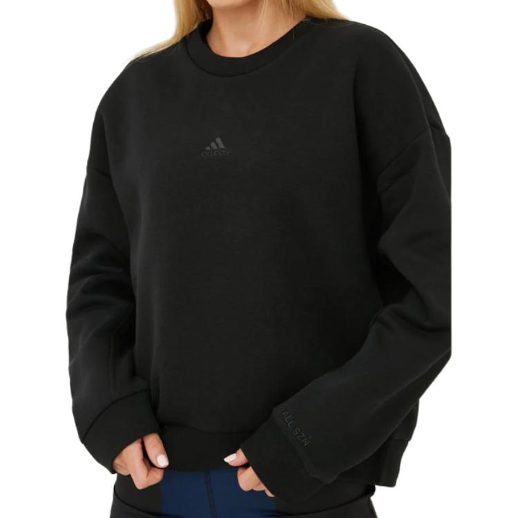 Adidas Einfarbiges Rundhals-Pullover-Sweatshirt Damen Sweatshirts Schwarz HJ7995