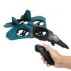 2.4 GHz Kids RC Glider Model LED Light Stable Flight Remote Control Plane Toy with Propeller Blue 3 Batteries
