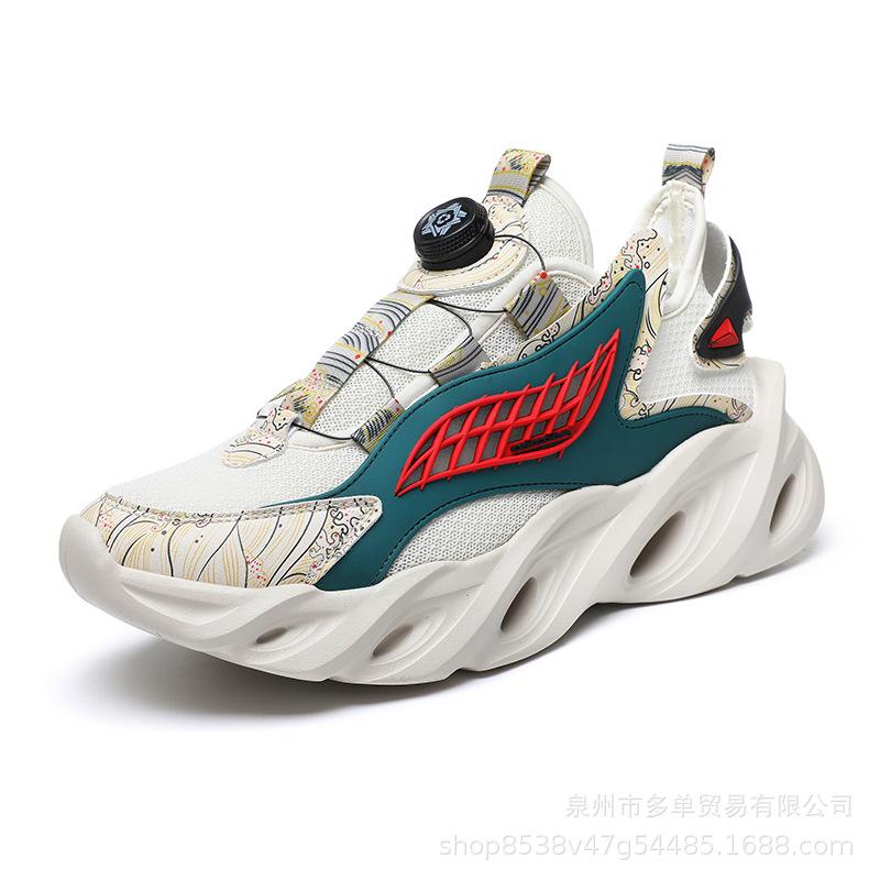 New sports shoes rotating buckle blade mesh running shoes casual student shoes couple shoes 36