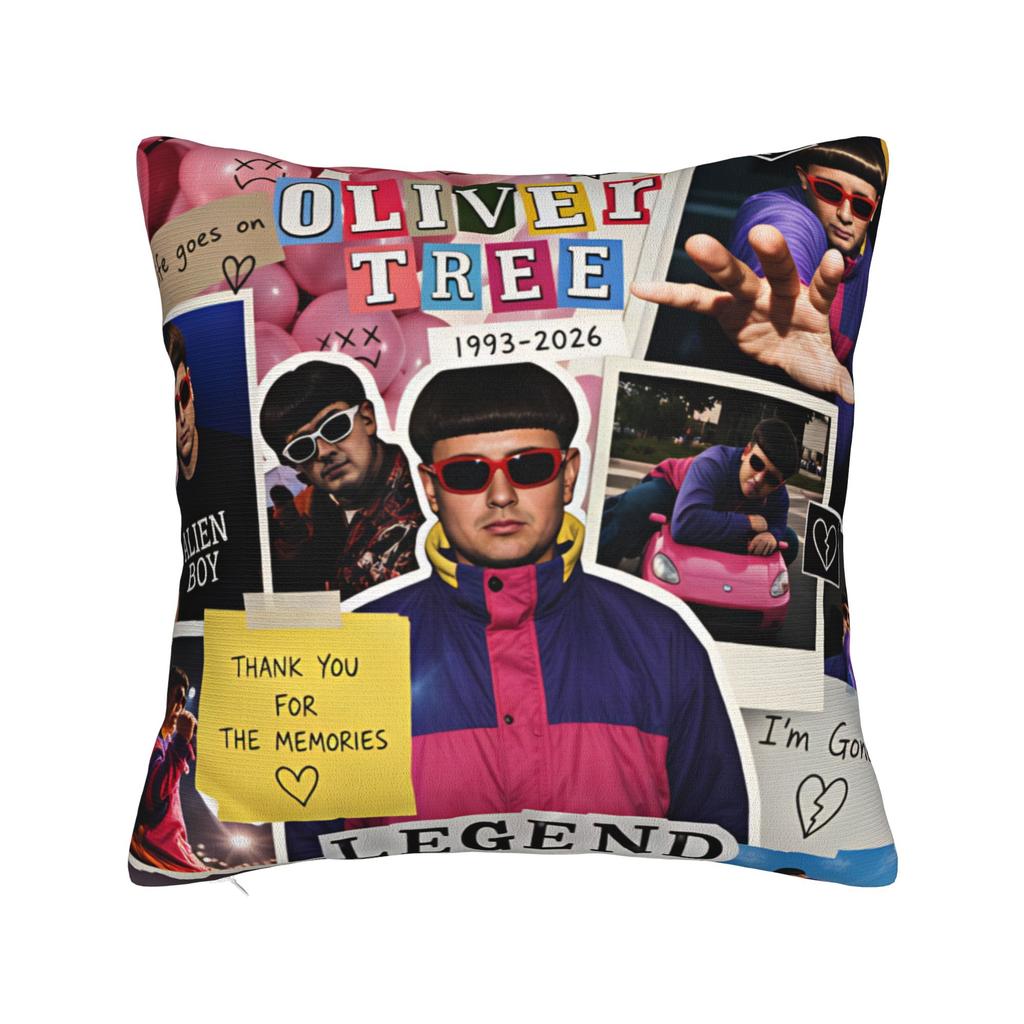 Oliver Tree Rest In Peace Memorial Pillow Cover Fashion Pillow Case For Sofa Car Home Decor Print Cushion Cover Birthday Present