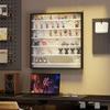 Wall-Mounted Display Case, 6 Adjustable Shelves, 2 Sliding Glass Doors, 80 x 9.5 x 83 cm