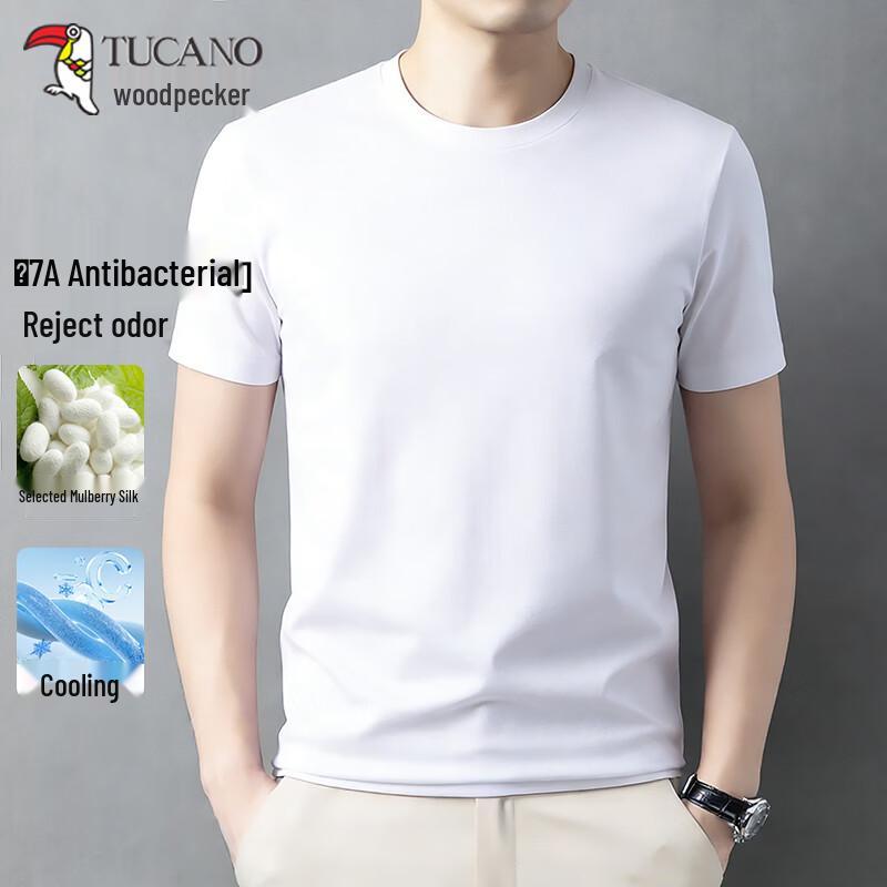 TUCANO Men's Mulberry Silk Blend Short Sleeve T-Shirt