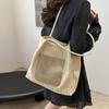 Summer New Fashionable Retro Shoulder Bag Large Capacity Shopping Beach Bag Simple Travel Women's Tote Bag