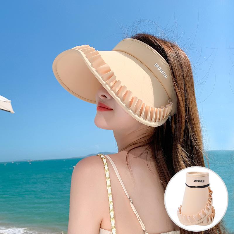 New Summer Lace Big Brim Parent-child Empty Top Hat UV Protection Hat Women's Versatile Sun Protection Visor