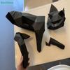 Geometric Black Cat Sculpture | Modern Minimalist Animal Decor for Home, Living Room & Shelf Display