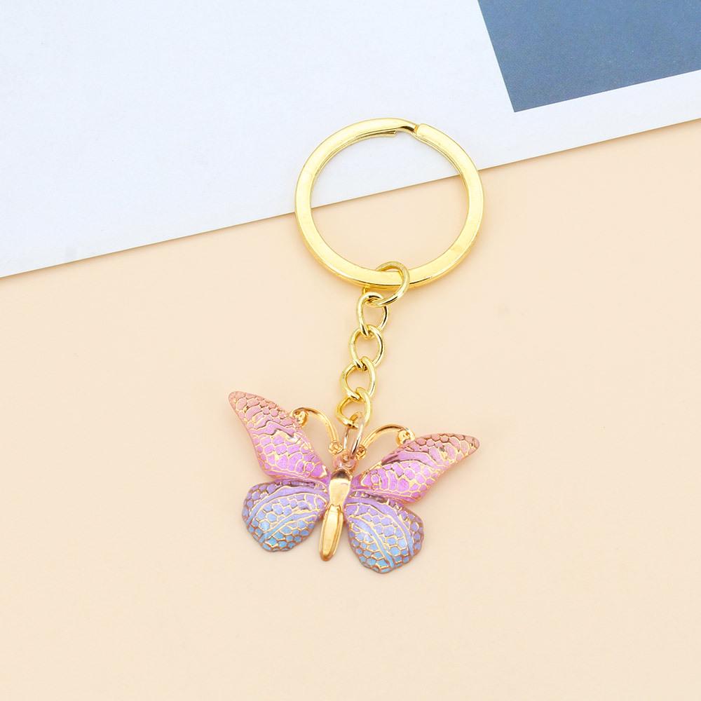 Colorful Butterfly Pendant Keychain and Earphone Bag Ornament for Girls