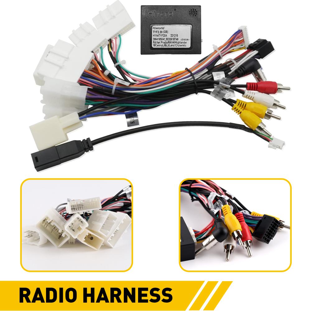 Car Stereo Radio Wiring Harness Cable Adapter Support JBL AMP for Toyota Corolla Highlander Prado Camry Vios Yaris Sienna RAV4