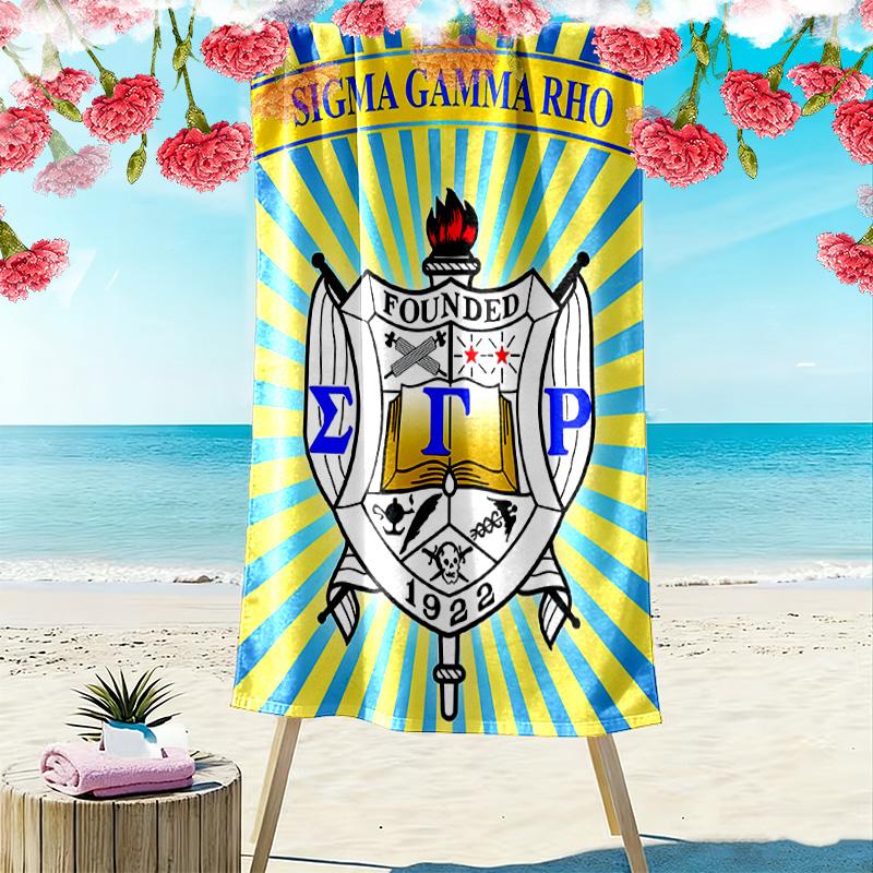 Sigma Gamma Rho Print Beach Towel, Large Soft Quick Dry Towel for Beach Camping Swimming