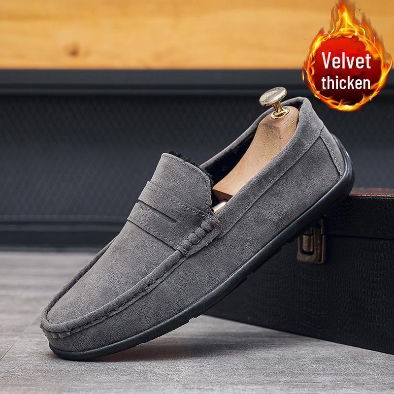 

Мужские зимние хлопковые теплые повседневные мокасины без застежек 42 серый