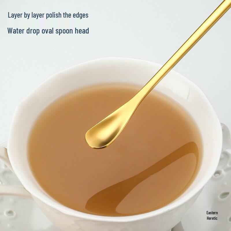 304 Stainless Steel Japanese Stirring Spoon - Long Handle for Coffee, Dessert, Mug, Ice Cream, Bar Use