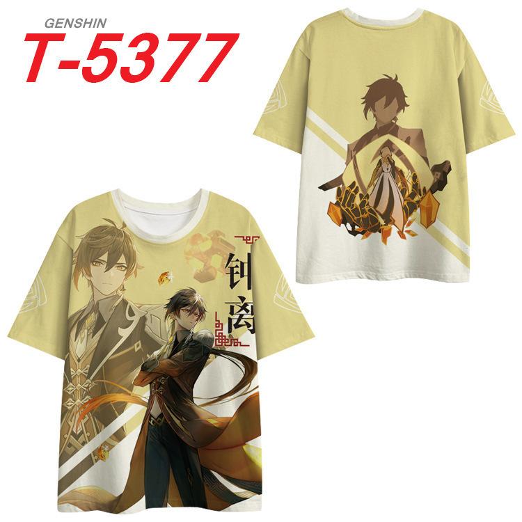 Pánské tričko s krátkým rukávem s 3D potiskem Zhongli z hry Genshin Impact One Piece