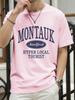 Montauk New York Hyper Local Tourist Print TShirts Men Cotton Casual T Shirt Breathable Summer Sportswear Loose Crewneck Tops