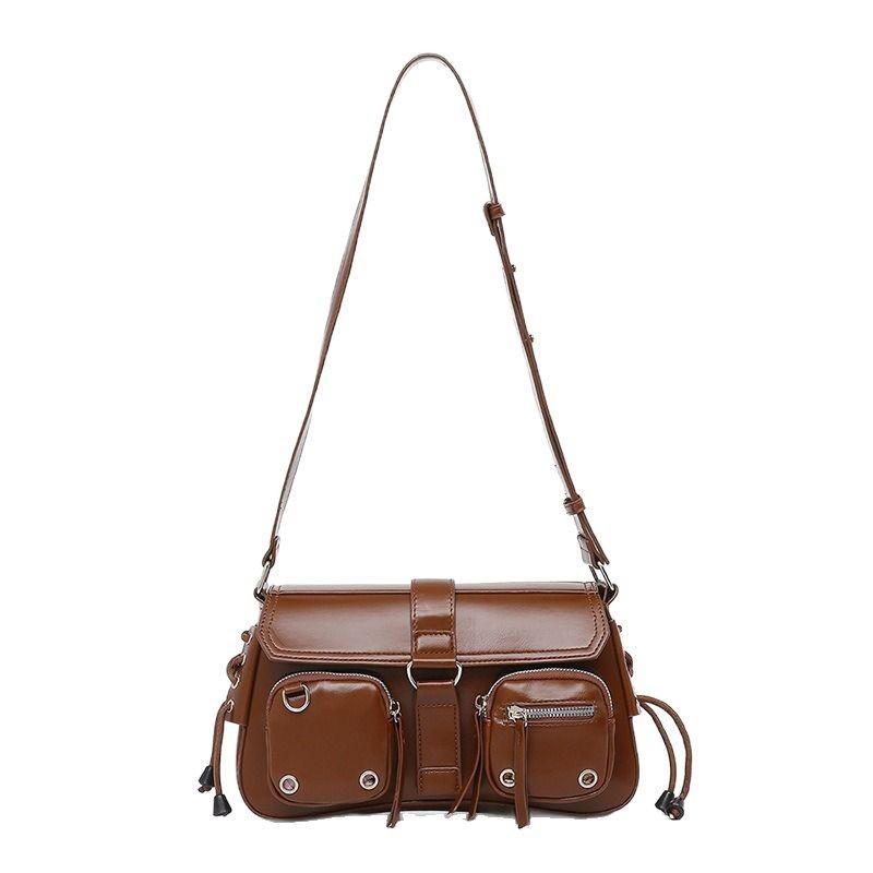 Trendy Cool Hot Girl Underarm Bag Baguette Bag New Niche Design Motorcycle Bag Shoulder Bag Crossbody Bag