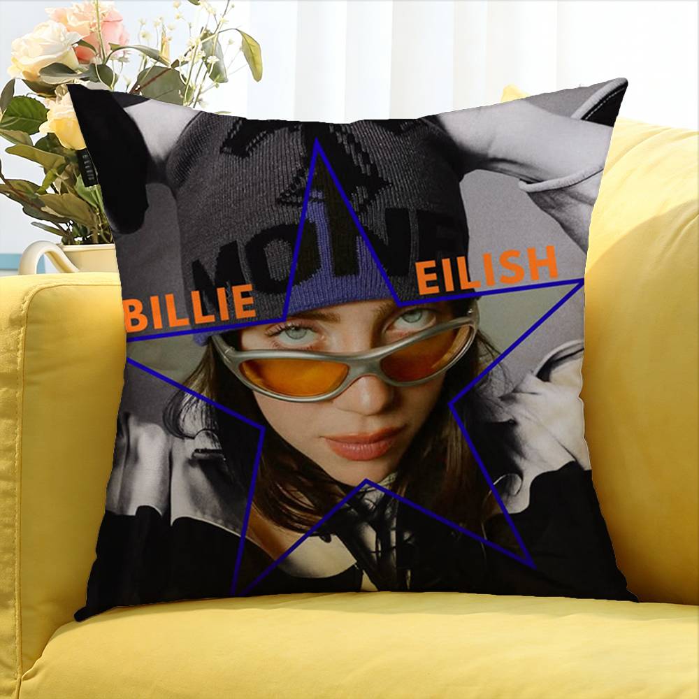 Singer B-Billie E-Eilish Various Sizes Square Pillow Case For Car Home Bedchamber Decor