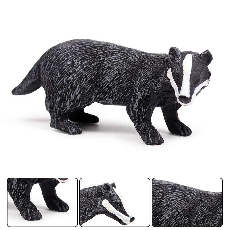 Oenux 10PCS Tiny Forest Animals Simulation Zoo Fox Pig Wolverine Beaver Model Action Figures Educational Cute Kids Toy Xmas Gift