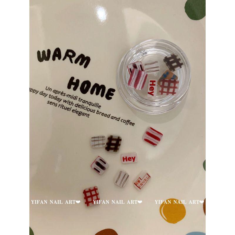

Yifannail [Ins Style] Spring Short Nail ~ Children s Funny Dessert Cute Bear Nail Sticker J222q97