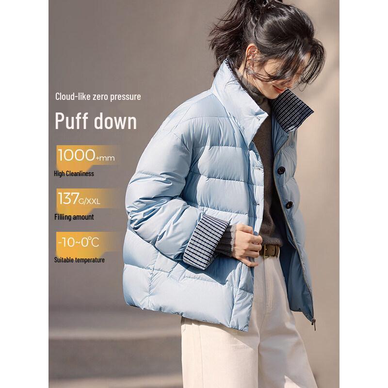 Women s Color Block Puffer Duck Down Jacket M