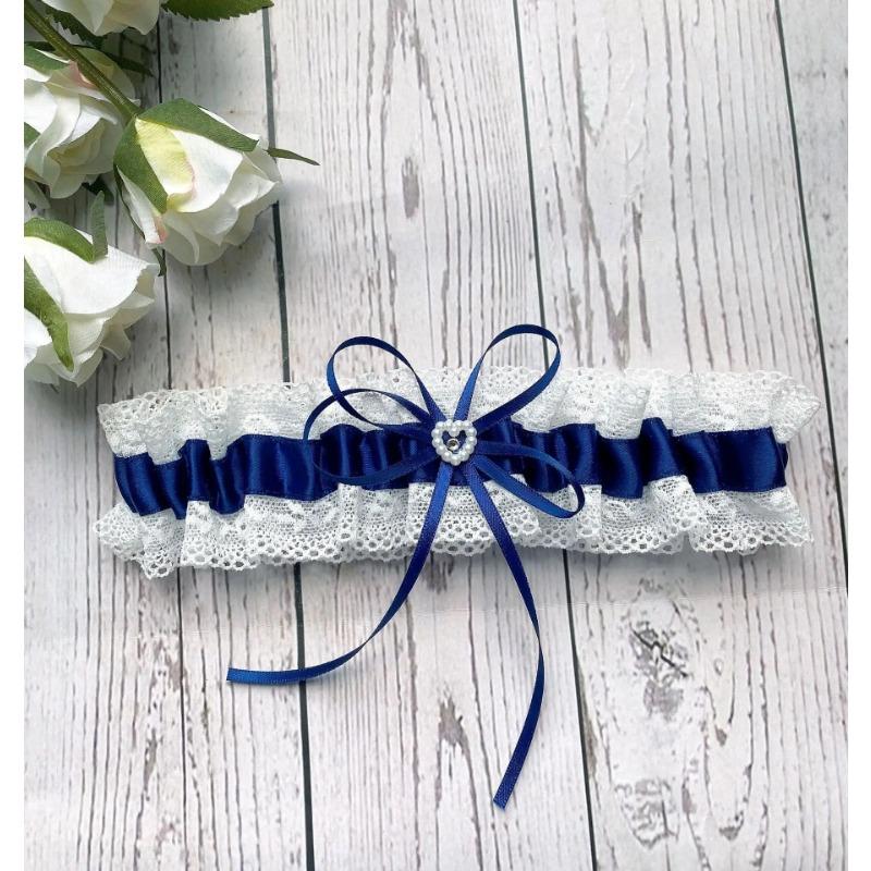 Spitzen-Bein-Strumpfband, Blumen-Strass-Schleife, Strumpfband, Sexy Navy, Braut-Hochzeits-Strumpfband, Cosplay-Geschenk, Braut-Versorgung