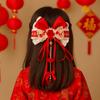 Red Bow Ribbon Hair Clip Tassel Hanfu Hair Ornamen Cute New Year Hairpin  Festival