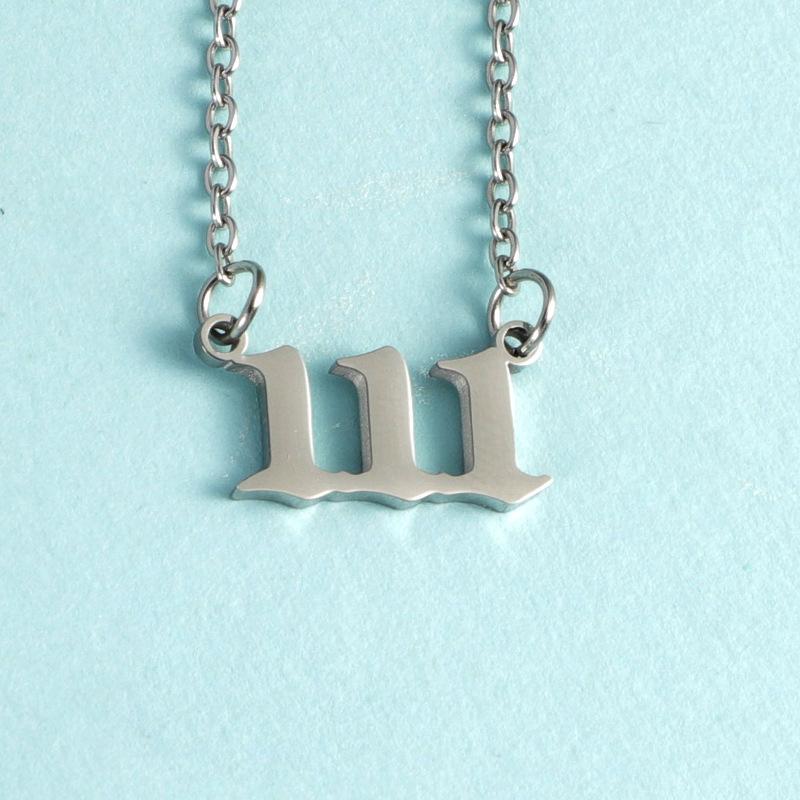European and American personality number 111-999 stainless steel pendant necklace stainless steel vintage necklace