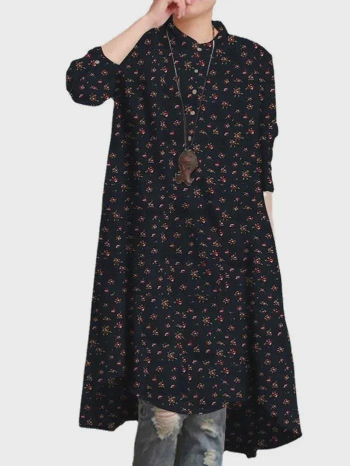 2026 Women's Retro Floral Long-Sleeve Loose Shirt