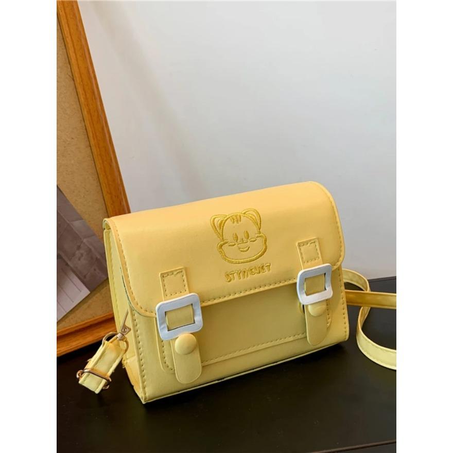 Girls Cat Cute Embroidery Women's Bag Single Shoulder Crossbody Fashion Cartoon Cambridge Bag Casual Hundred Women's Bags