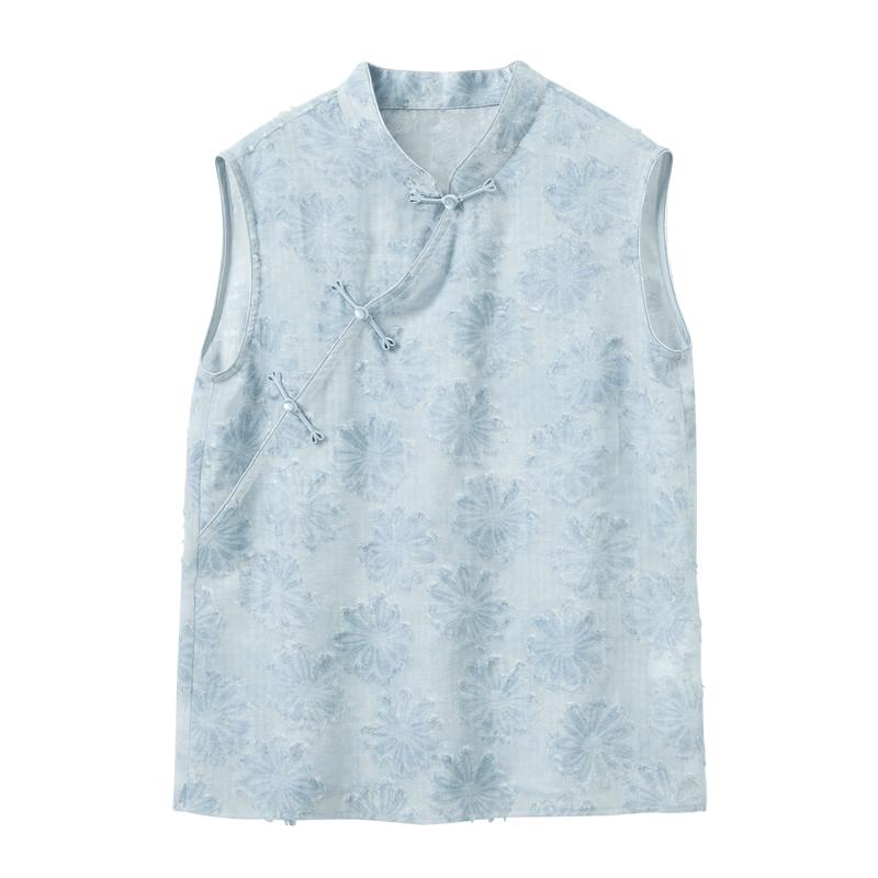 Sancai New Chinese Style Sleeveless Blouse L