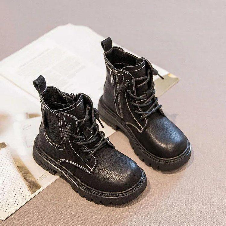 2025 Autumn/Winter Kids' Soft Sole Ankle Boots: Boys & Girls Plus Velvet Yellow Martin Boots