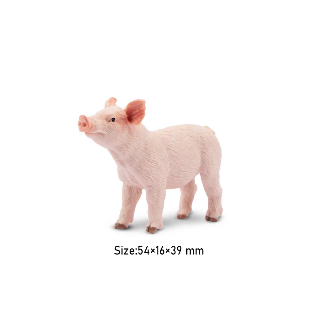 Toymany Simulation Sleeping Pink Piglet Farm Animal Model Toy Mini Figures Dolls Action Figurines Toys Children Gift Cake Decora