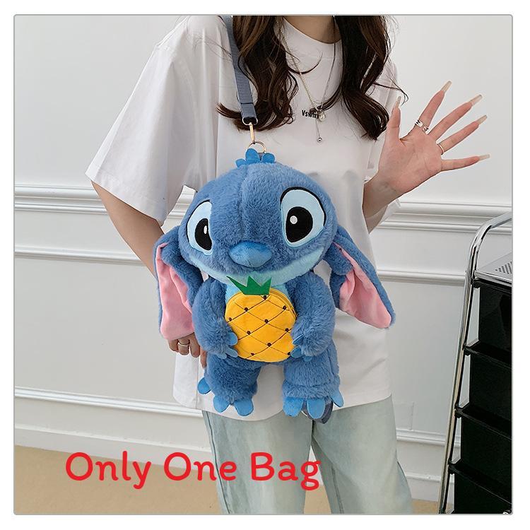 Soft Girls Cartoon Plush Backpack With Zipper Closure For Travel Casual