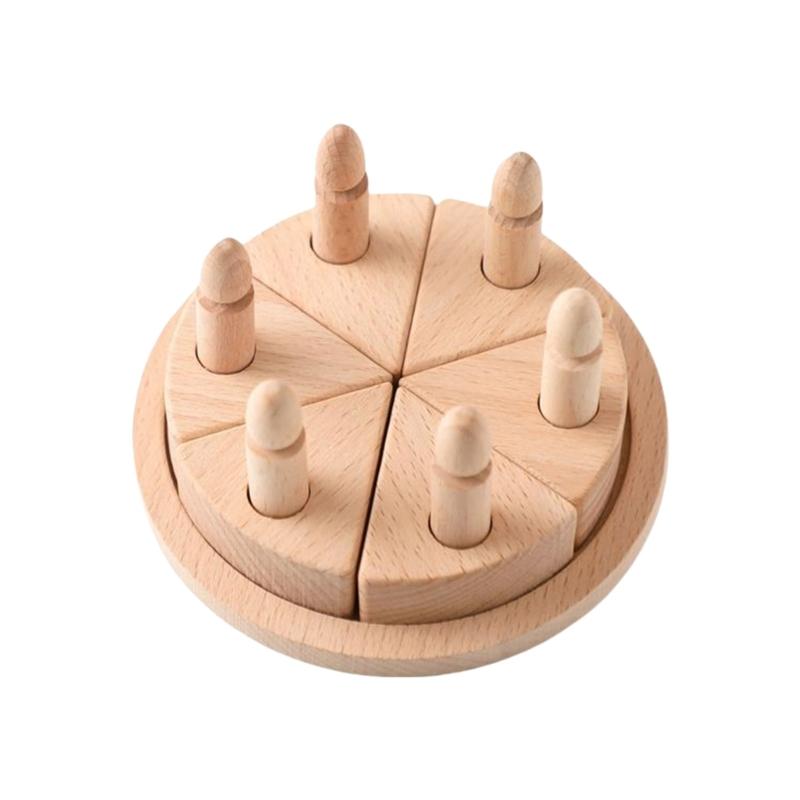 

Realistic Cake Playset Natural Beech Wood Burrs Freely and Safety For Preschool Nursery Room Decors Enhances Creativity